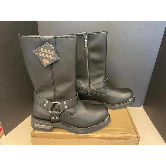New! Mens Harley-Davidson Landon 10-Inch Leather Motorcycle Boots. Size 10.5M. - Picture 1 of 12